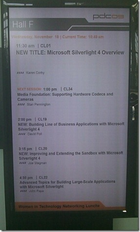 After the announcement of Silverlight 4, my talk appeared on the big board! After the announcement of Silverlight 4, my talk appeared on the big board!